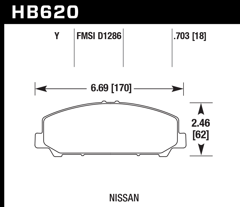 Hawk Performance HB620Y.703 LTS Brake Pads Front
