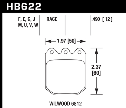 Hawk Performance HB622U.490 DTC-70 Brake Pads