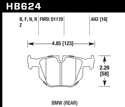 Hawk Performance HB624N.642 HP Plus Brake Pads Rear
