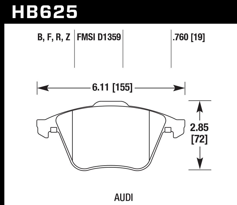 Hawk Performance HB625F.760 HPS Brake Pads Front