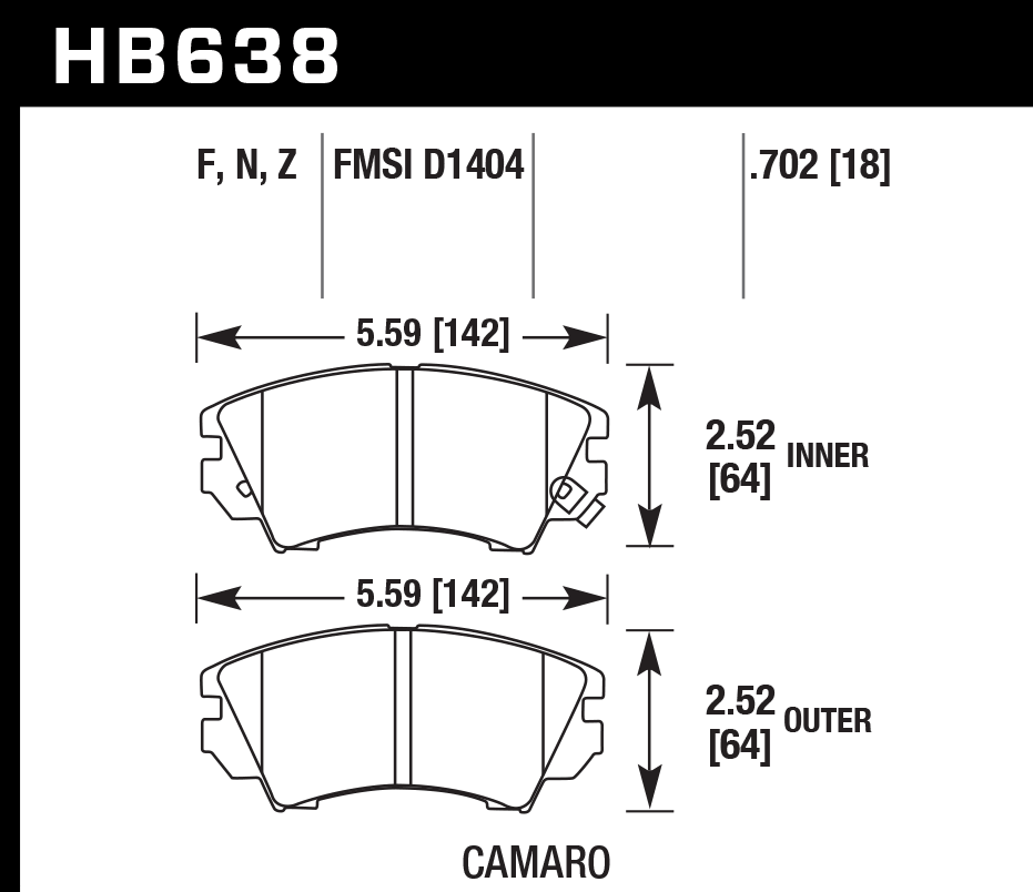 Hawk Performance HB638B.702 HPS 5.0 Brake Pads Front