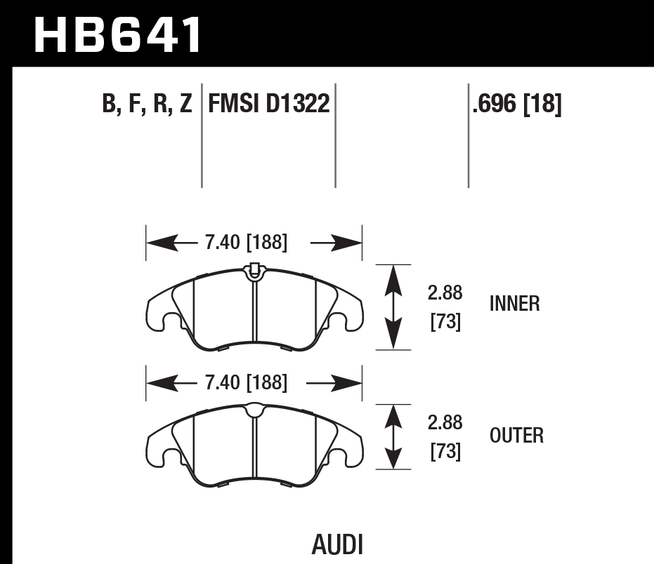 Hawk Performance HB641Z.696 PC Brake Pads Front