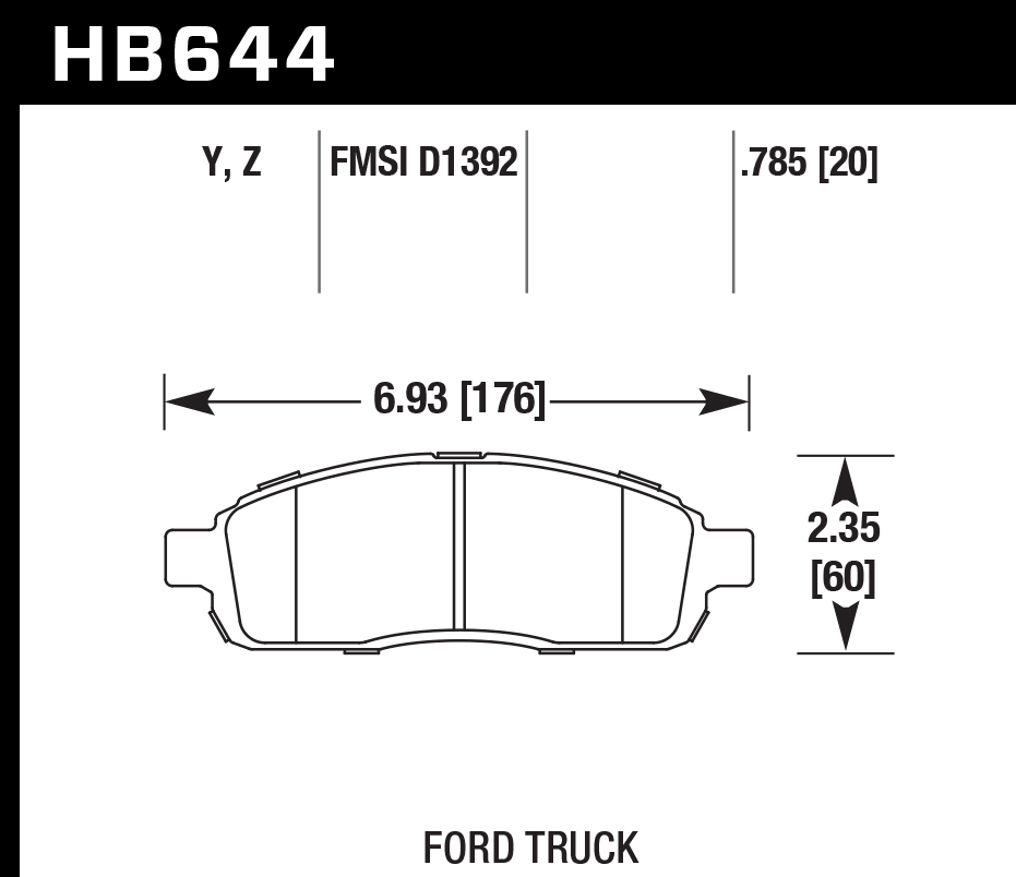 Hawk Performance HB644Z.785 PC Brake Pads Front