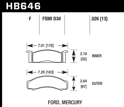 Hawk Performance HB646F.526 HPS Brake Pads Front
