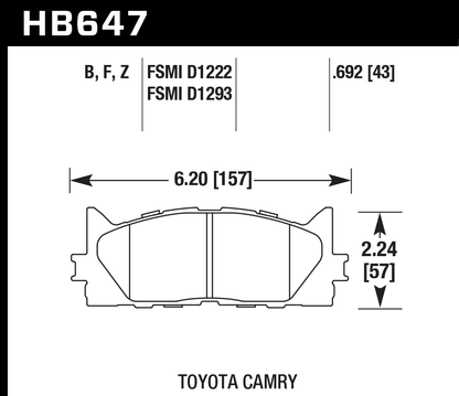 Hawk Performance HB647B.692 HPS 5.0 Brake Pads Front