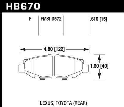 Hawk Performance HB670F.610 HPS Brake Pads Rear