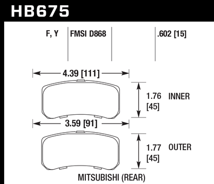 Hawk Performance HB675B.602 HPS 5.0 Brake Pads Rear