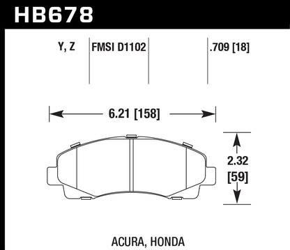 Hawk Performance HB678Z.709 PC Brake Pads Front