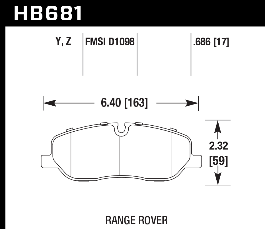 Hawk Performance HB681Z.686 PC Brake Pads Front