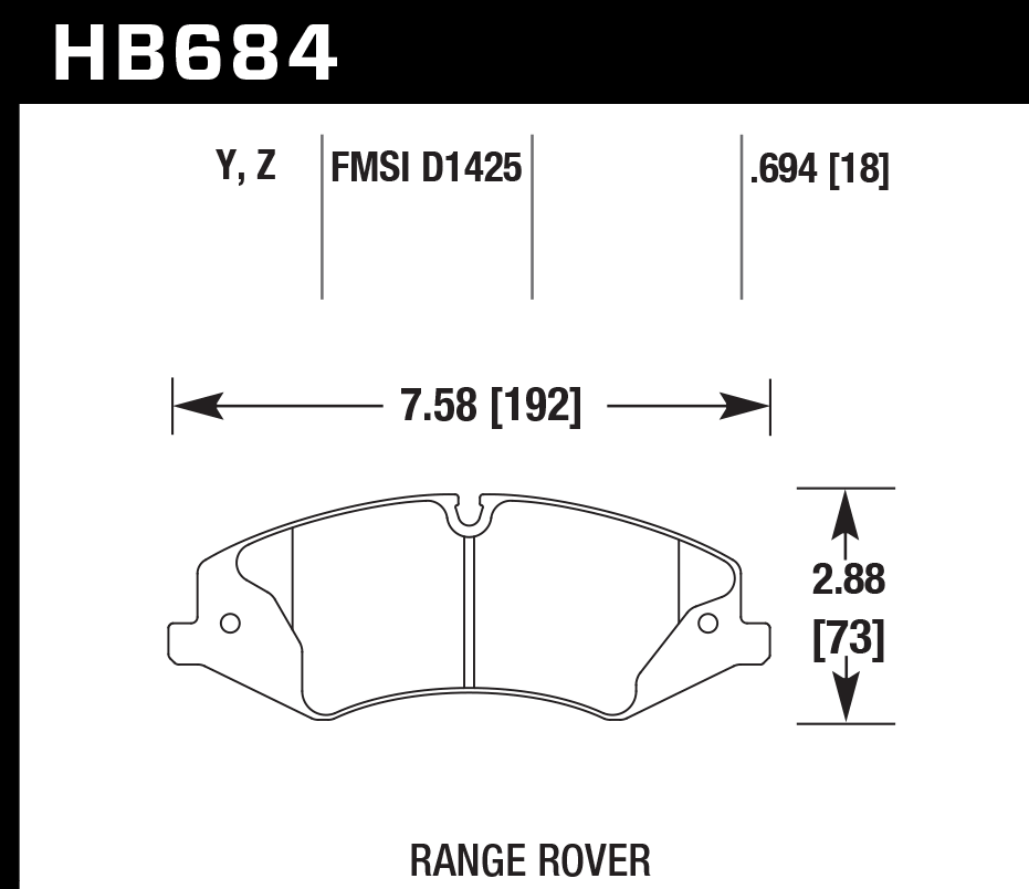Hawk Performance HB684Y.694 LTS Brake Pads Front