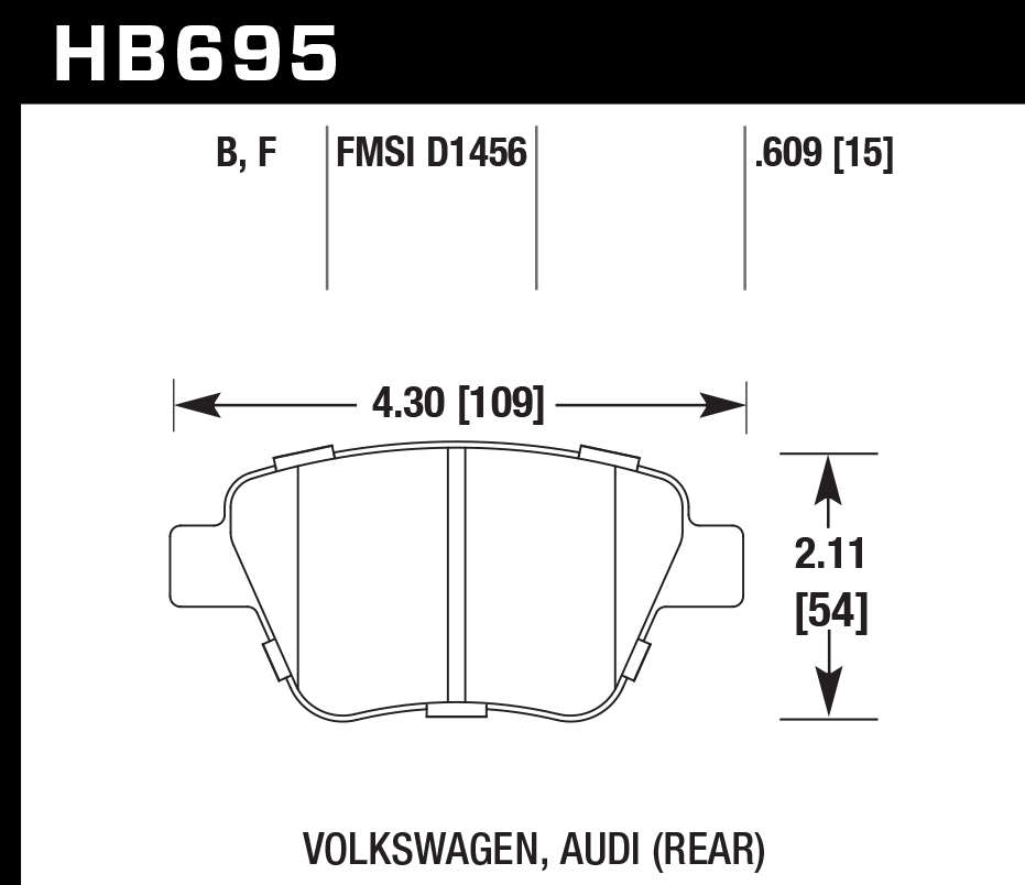 Hawk Performance HB695F.609 HPS Brake Pads Rear