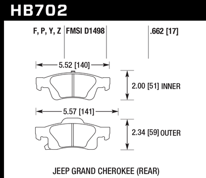 Hawk Performance HB702F.662 HPS Brake Pads Rear