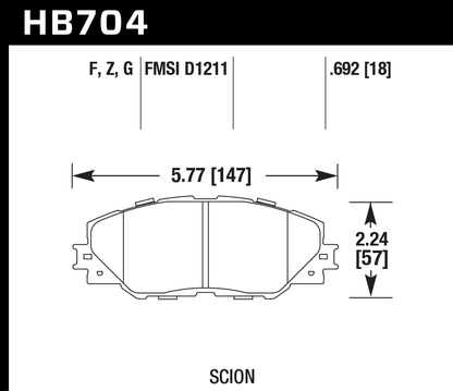 Hawk Performance HB704F.692 HPS Brake Pads Front