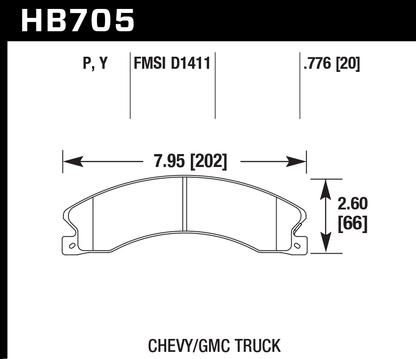Hawk Performance HB705Y.776 LTS Brake Pads Front