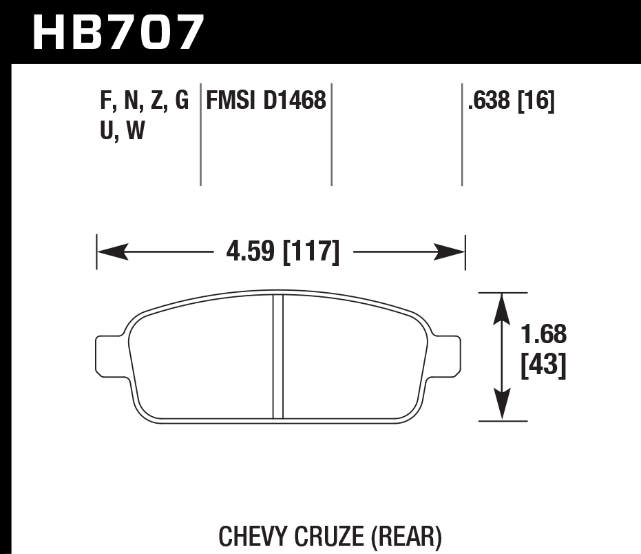 Hawk Performance HB707Z.638 PC Brake Pads Rear