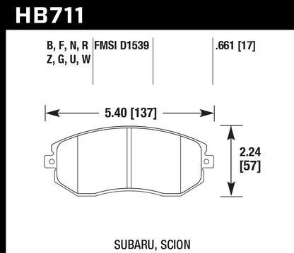 Hawk Performance HB711D.661 ER-1 Brake Pads Front