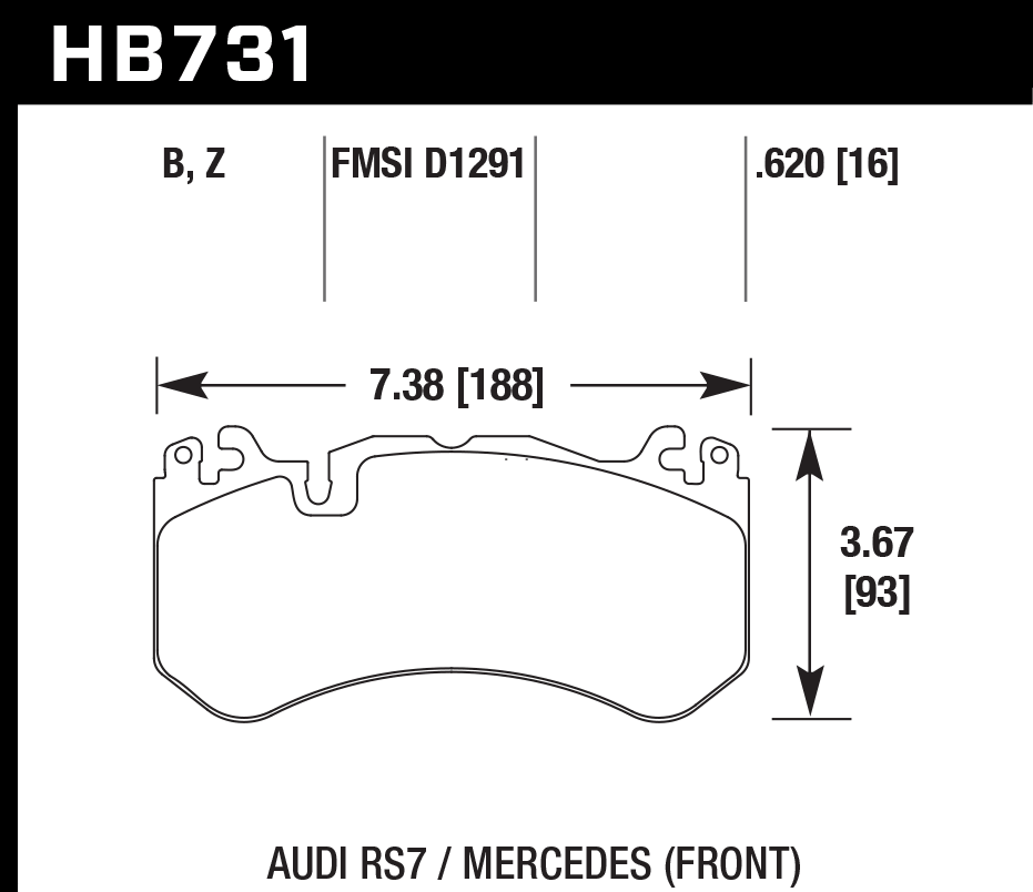 Hawk Performance HB731B.620 HPS 5.0 Brake Pads Front