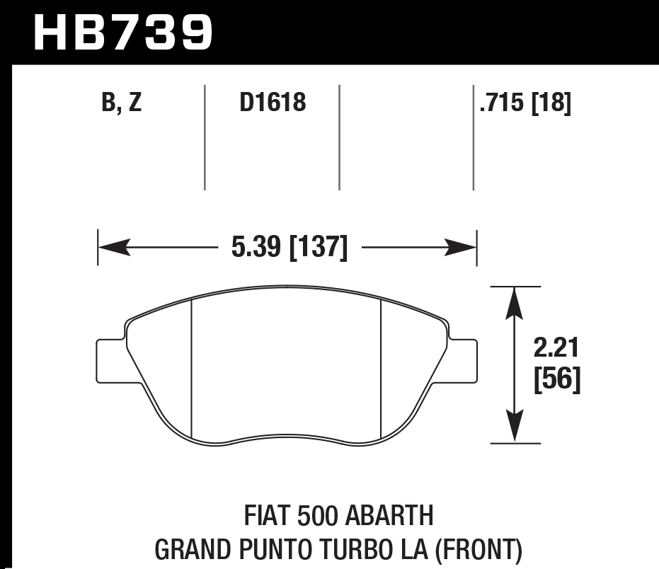 Hawk Performance HB739B.715 HPS 5.0 Brake Pads Front