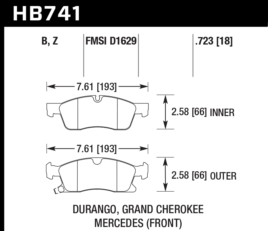 Hawk Performance HB741Z.723 PC Brake Pads Front