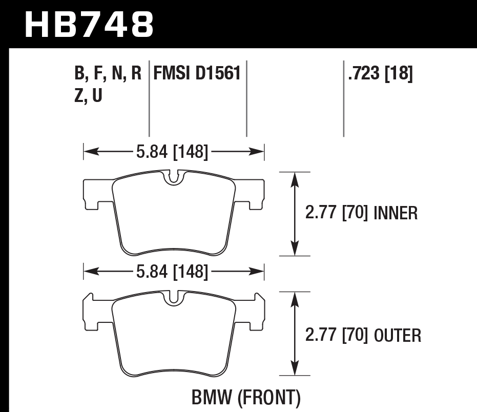 Hawk Performance HB748B.723 HPS 5.0 Brake Pads Front