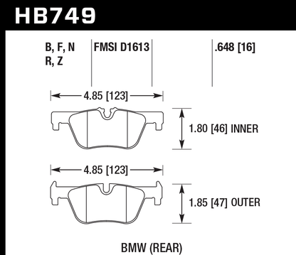 Hawk Performance HB749B.648 HPS 5.0 Brake Pads Rear