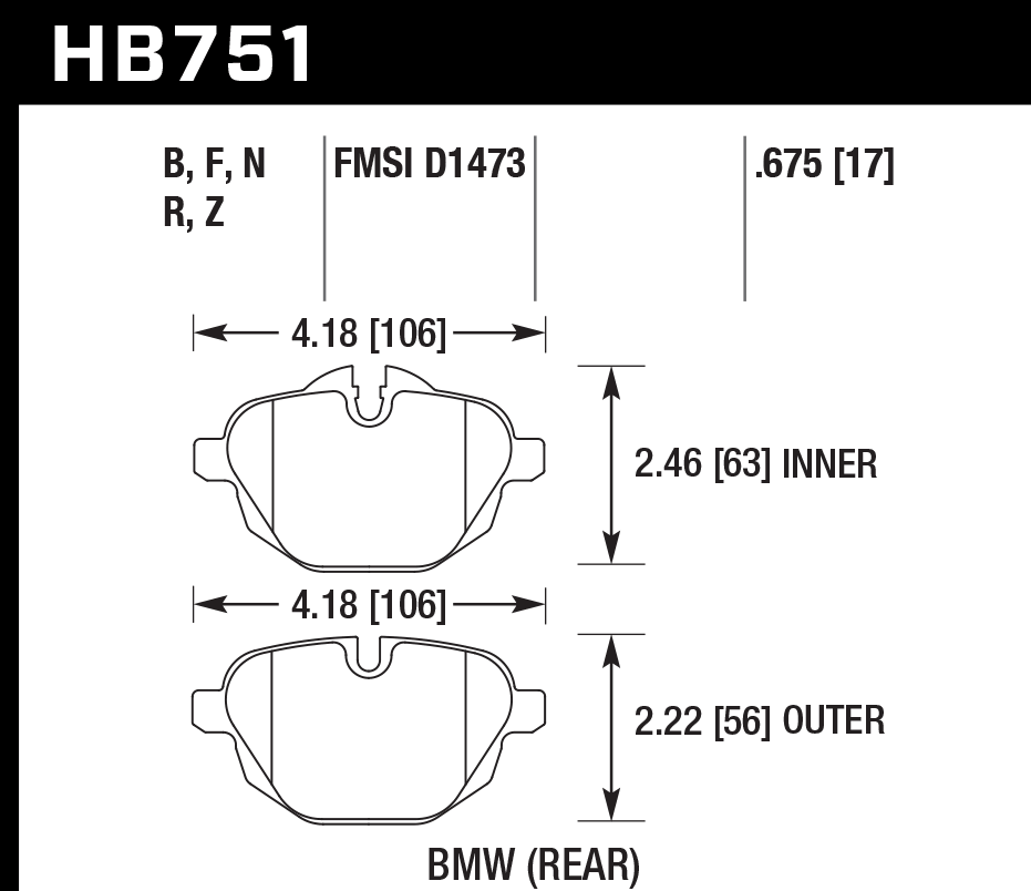 Hawk Performance HB751B.675 HPS 5.0 Brake Pads Rear