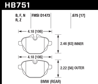Hawk Performance HB751B.675 HPS 5.0 Brake Pads Rear