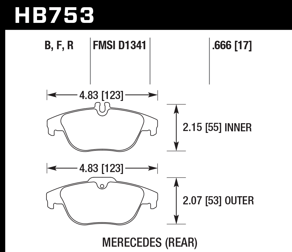 Hawk Performance HB753B.666 HPS 5.0 Brake Pads Rear