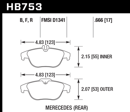 Hawk Performance HB753B.666 HPS 5.0 Brake Pads Rear