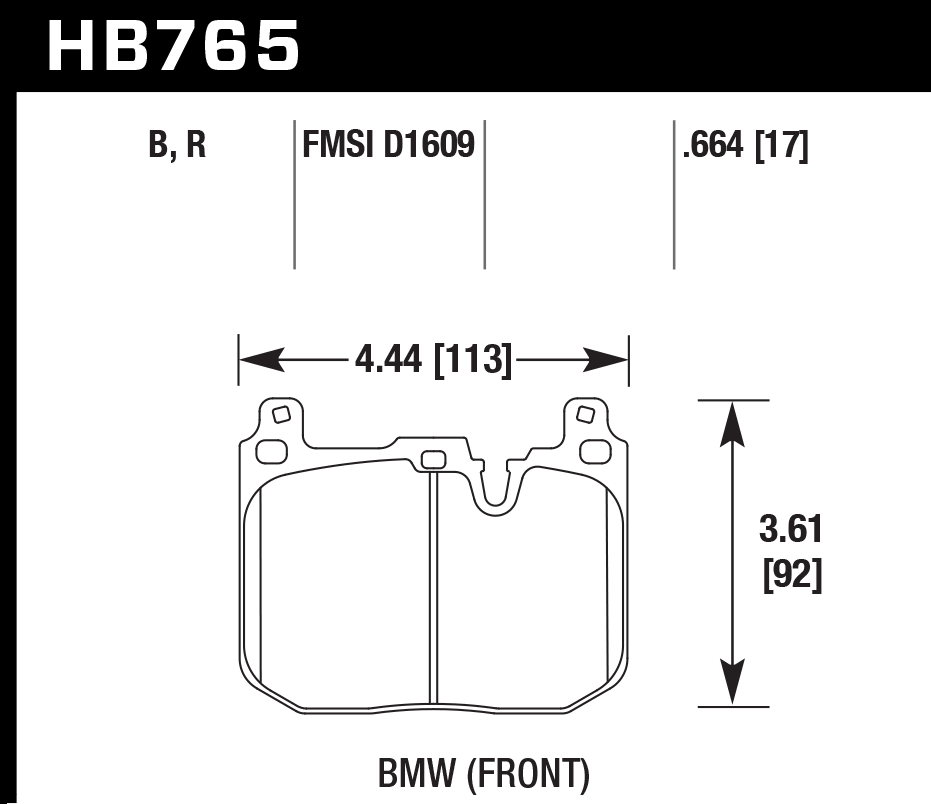 Hawk Performance HB765D.664 ER-1 Brake Pads Front