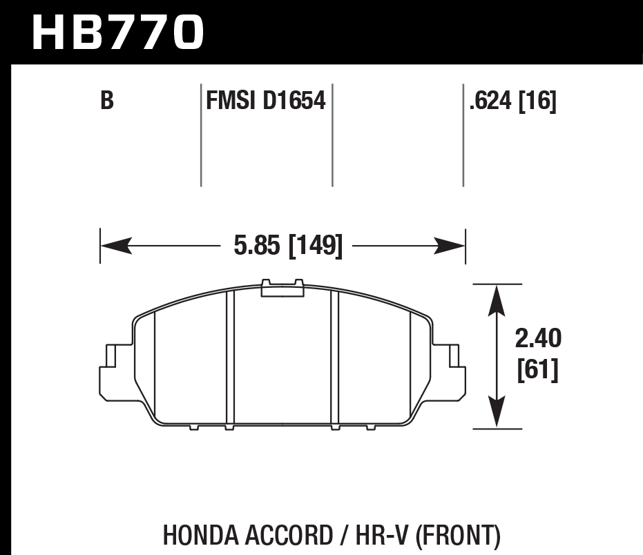 Hawk Performance HB770B.624 HPS 5.0 Brake Pads Front