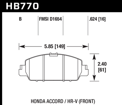Hawk Performance HB770B.624 HPS 5.0 Brake Pads Front