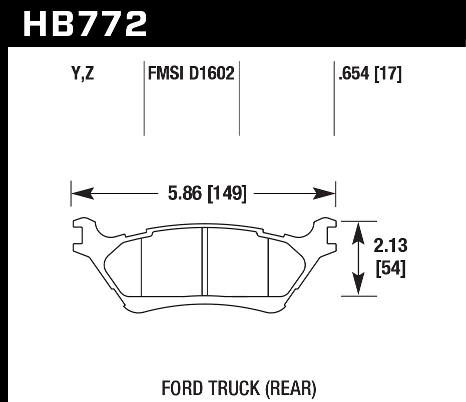 Hawk Performance HB772Y.654 LTS Brake Pads Rear