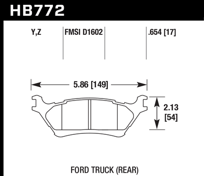 Hawk Performance HB772Y.654 LTS Brake Pads Rear