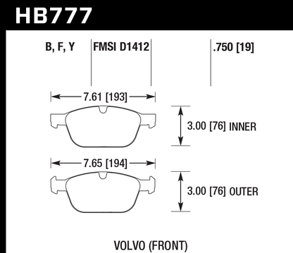 Hawk Performance HB777F.750 HPS Brake Pads Front
