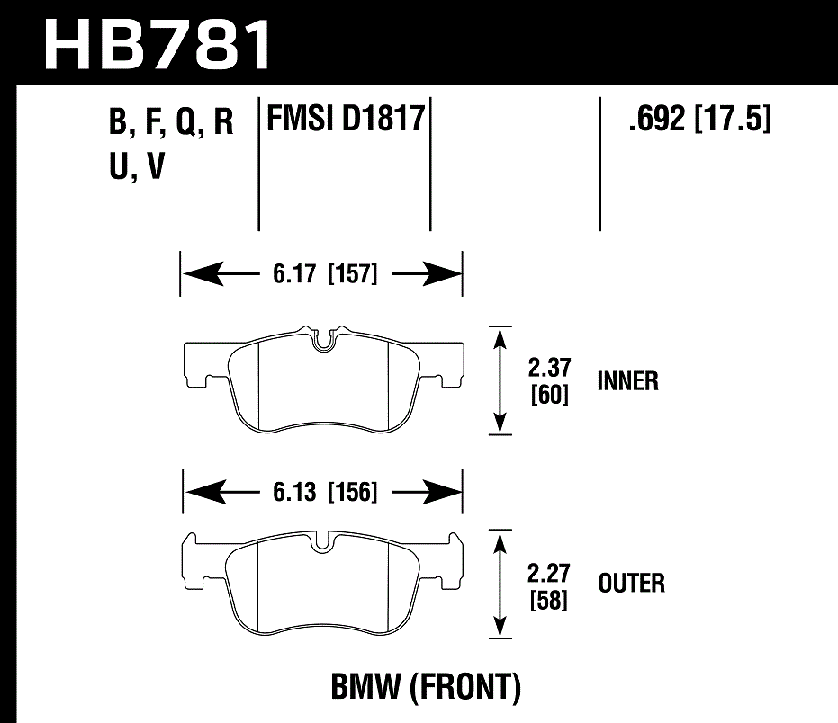 Hawk Performance HB781B.692 HPS 5.0 Brake Pads Front