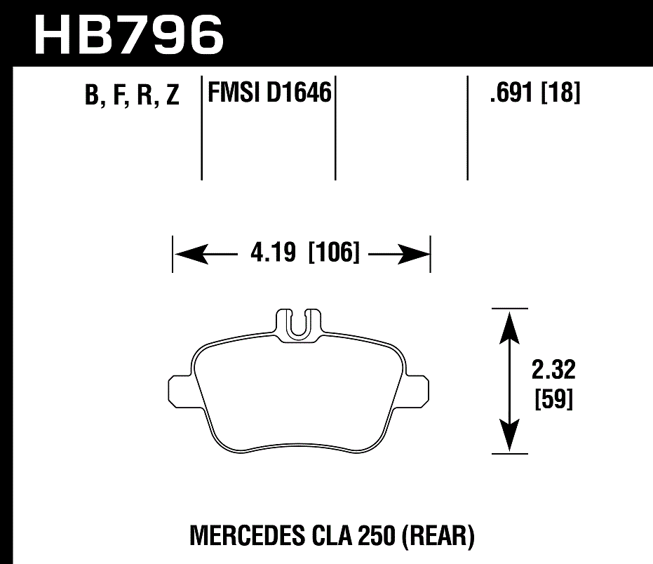 Hawk Performance HB796Z.691 PC Brake Pads Rear
