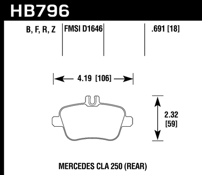 Hawk Performance HB796Z.691 PC Brake Pads Rear