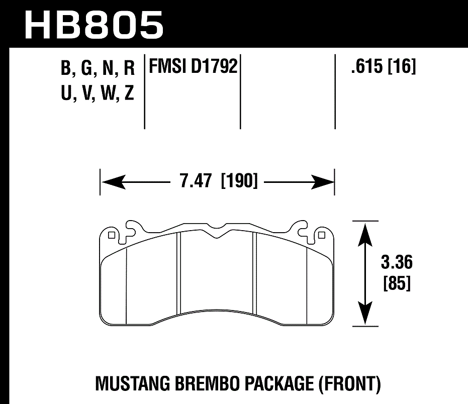 Hawk Performance HB805Z.615 PC Brake Pads Front
