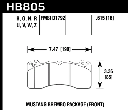 Hawk Performance HB805Z.615 PC Brake Pads Front