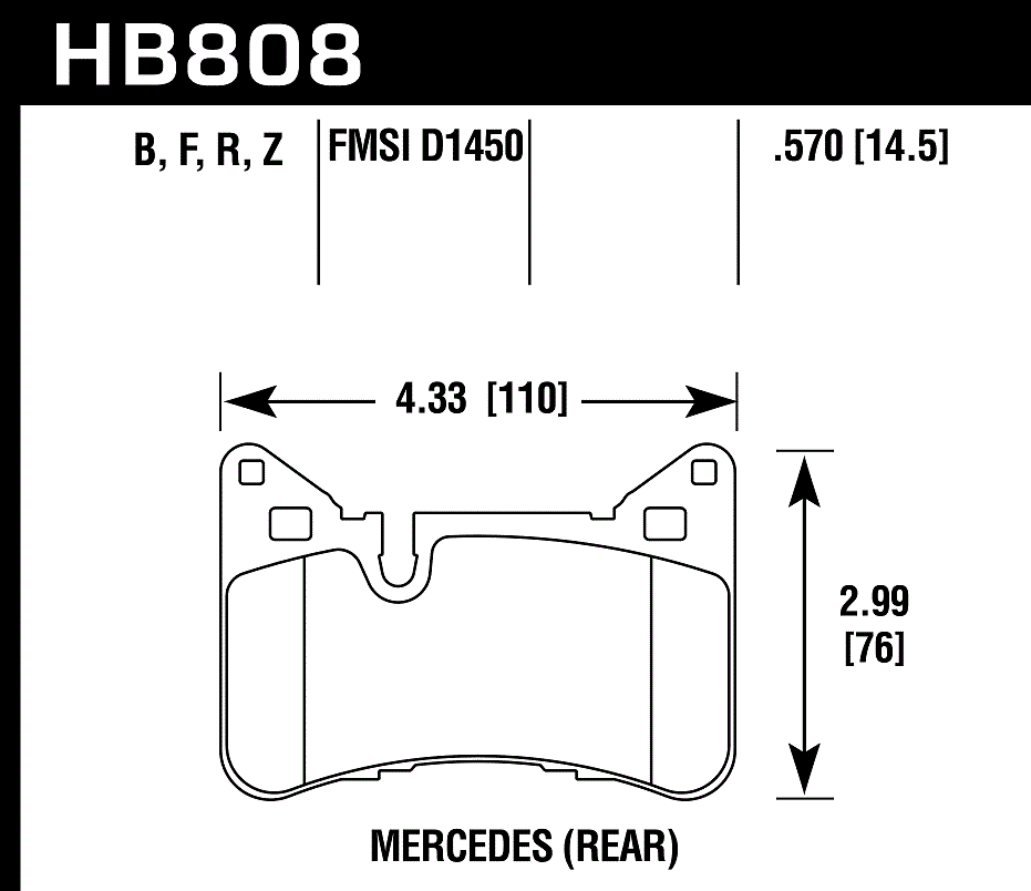 Hawk Performance HB808N.570 HP Plus Brake Pads Rear