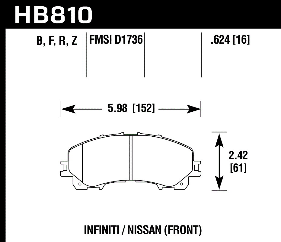 Hawk Performance HB810B.624 HPS 5.0 Brake Pads Front