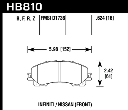 Hawk Performance HB810Z.624 PC Brake Pads Front