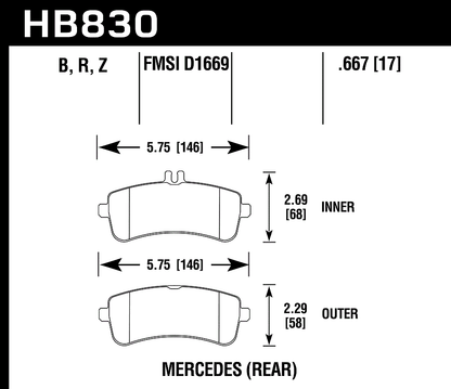 Hawk Performance HB830Z.667 PC Brake Pads Rear