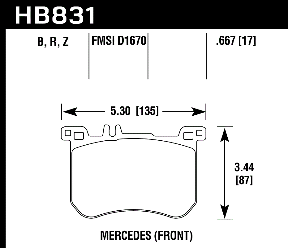 Hawk Performance HB831Z.667 PC Brake Pads Front