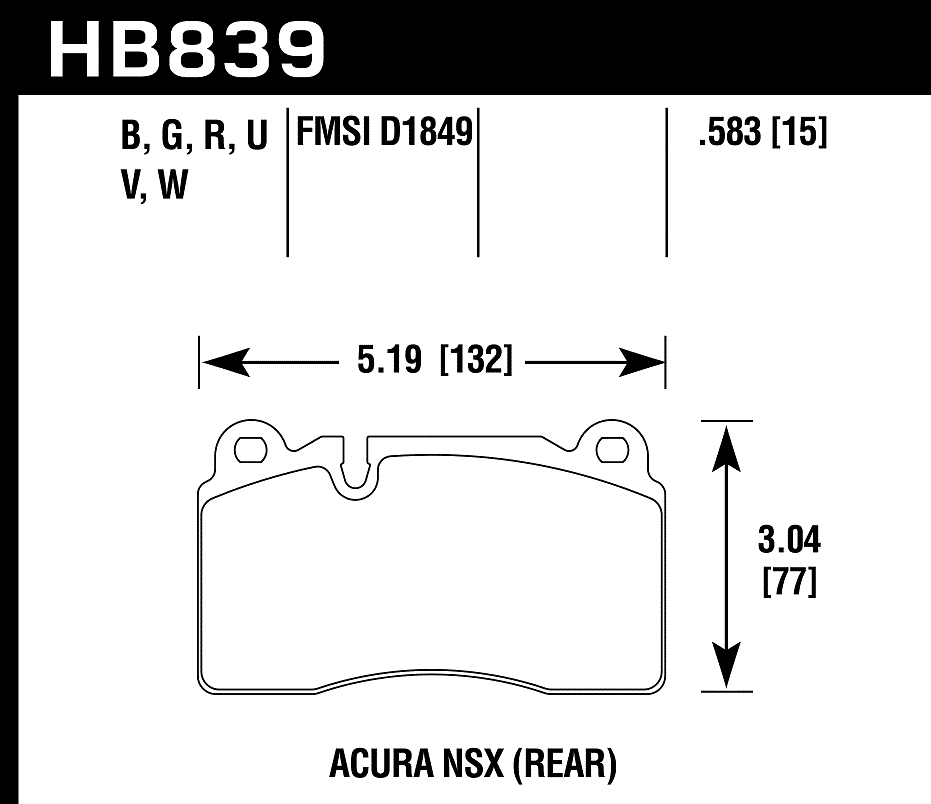 Hawk Performance HB839U.583 DTC-70 Brake Pads Rear