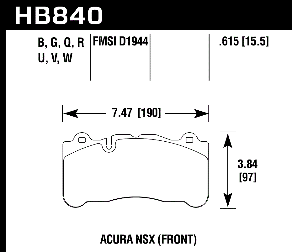 Hawk Performance HB840U.615 DTC-70 Brake Pads Front