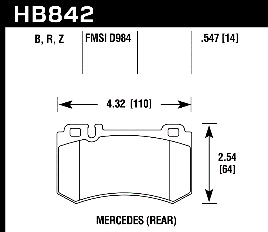 Hawk Performance HB842Z.547 PC Brake Pads Rear