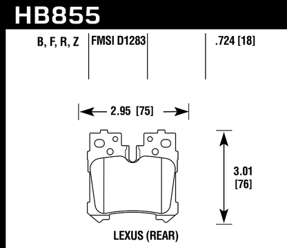Hawk Performance HB855B.724 HPS 5.0 Brake Pads Rear
