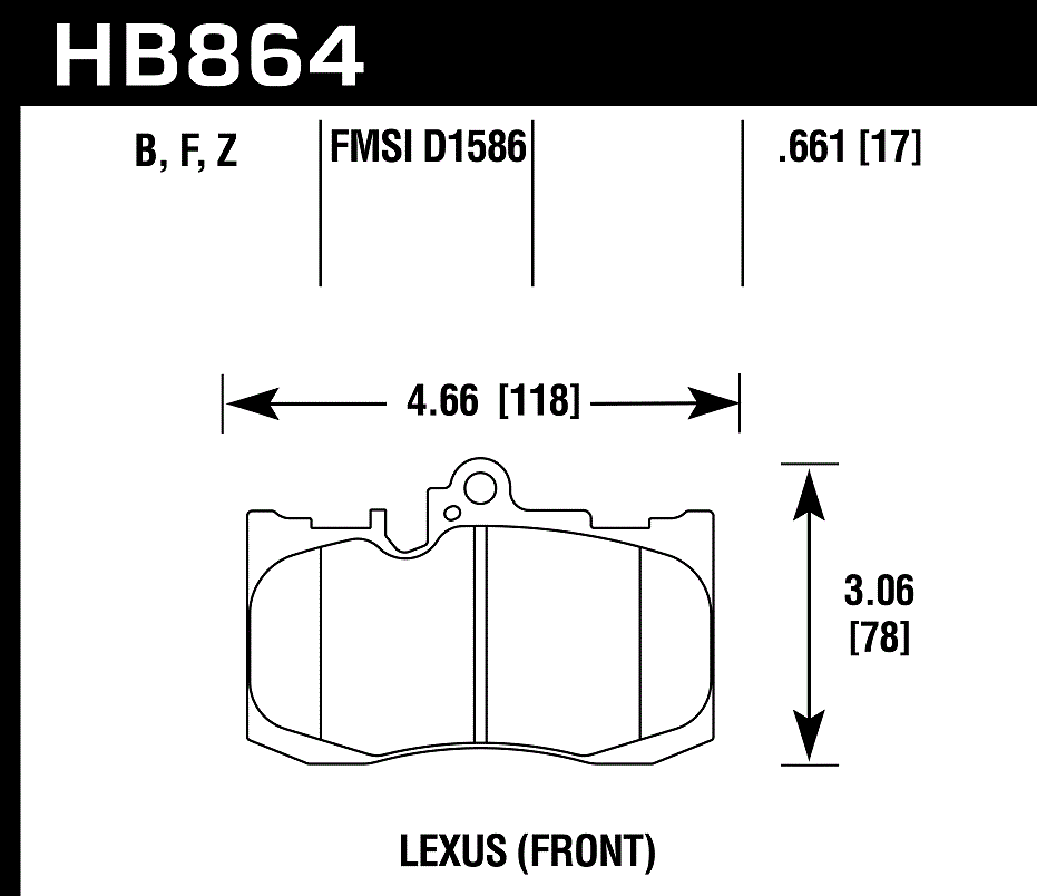 Hawk Performance HB864Z.661 PC Brake Pads Front